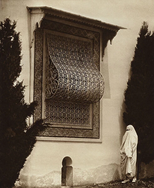 Sidi-Bou-Said, Harem window (b  /  w photo)