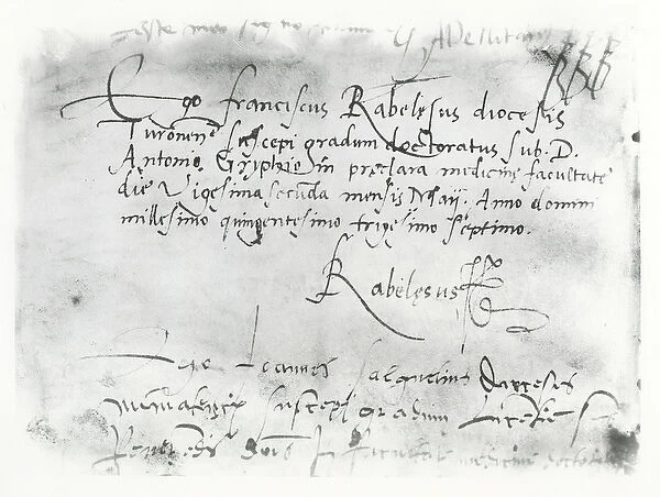 Signature of Francois Rabelais (litho)