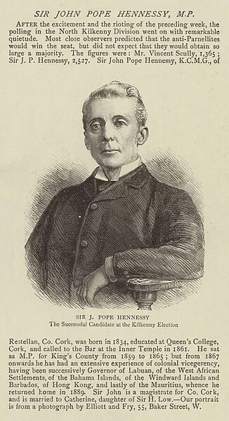 Sir John Pope Hennessy, MP (engraving)