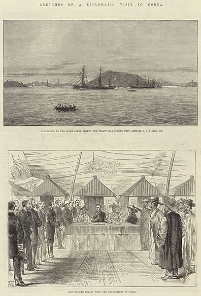 Sketches of a Diplomatic Visit to Corea (engraving)