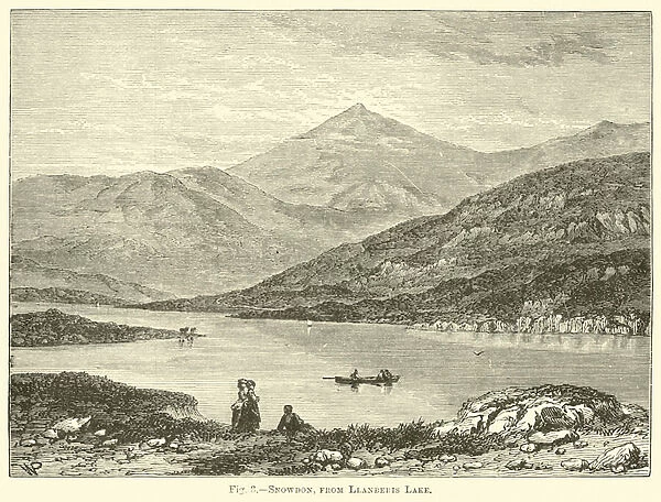 Snowdon, from Llanberis Lake (engraving)