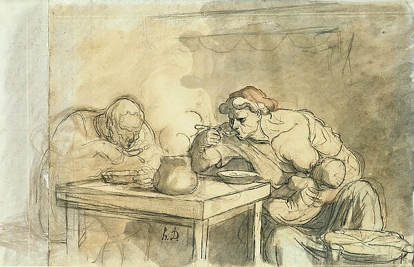 The Soup, c. 1862-65 (pen & ink, w  /  c and pencil on paper)