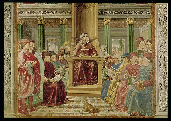 St. Augustine Reading Rhetoric and Philosophy at the School of Rome, 1464-65 (fresco)