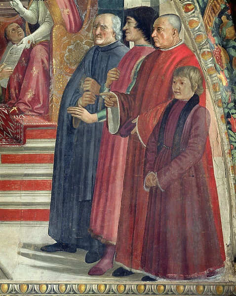 Detail of St. Francis receiving the Rule of the Order from Pope Honorius, scene