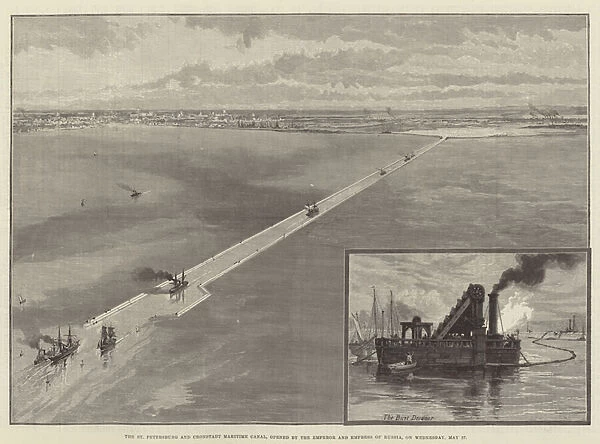 The St Petersburg and Cronstadt Maritime Canal, opened by the Emperor and Empress of Russia, on Wednesday, 27 May (engraving)