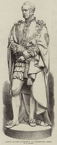 Statue of Lord Palmerston in Westminster Abbey (engraving)