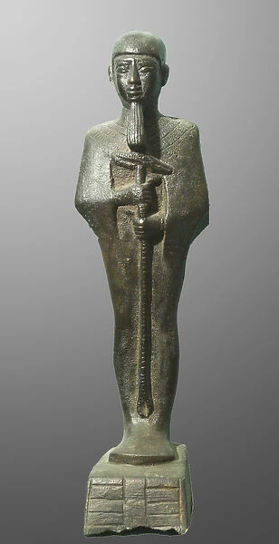 Statue of Ptah the Egyptian god of craftsmen and architects, 712-332 BC (bronze)