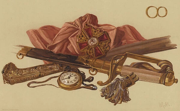 Sword and relics of Admiral Viscount Duncan (chromolitho)