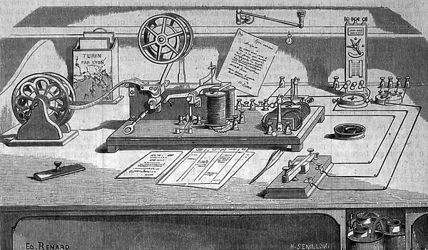 The telegraph invented by American inventor Samuel Finley Breese Morse (1791- 1872)