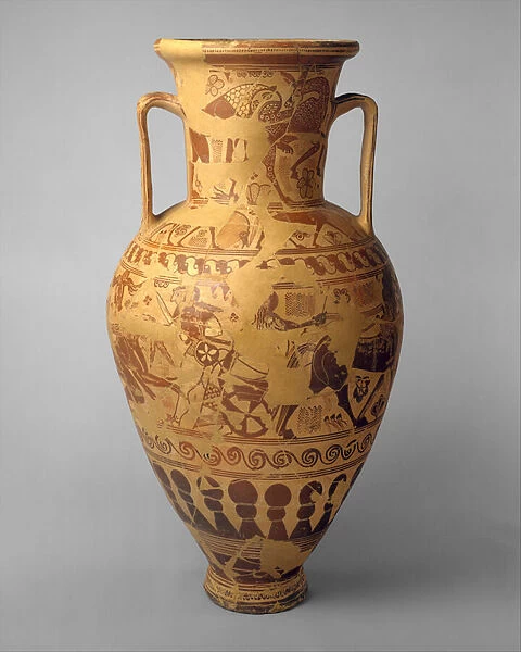 Terracotta neck-amphora storage jar, c. 650 BC (terracotta)