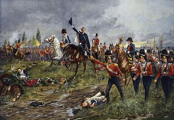'The Whole Line Will Advance', The Battle of Waterloo (colour litho)