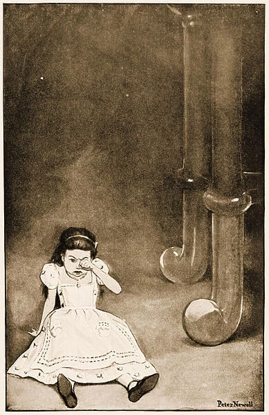 'The poor little thing sat down and cried', illustration for Lewis Carroll