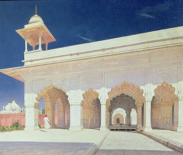 Throne Room of the Shah Jahan Fort in Delhi, 1875 (oil on canvas)