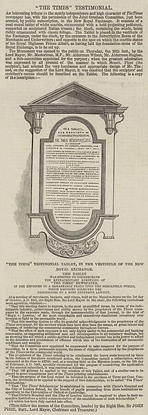 The Times Testimonial (engraving)