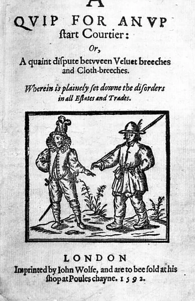 Title Page for A Quip for an Upstart Courtier: or, A quaint dispute between Velvet