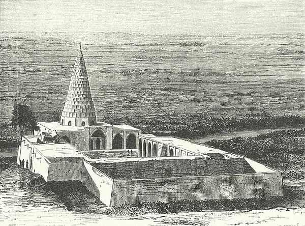 The Tomb of the prophet Daniel in Susa, Iran (engraving)
