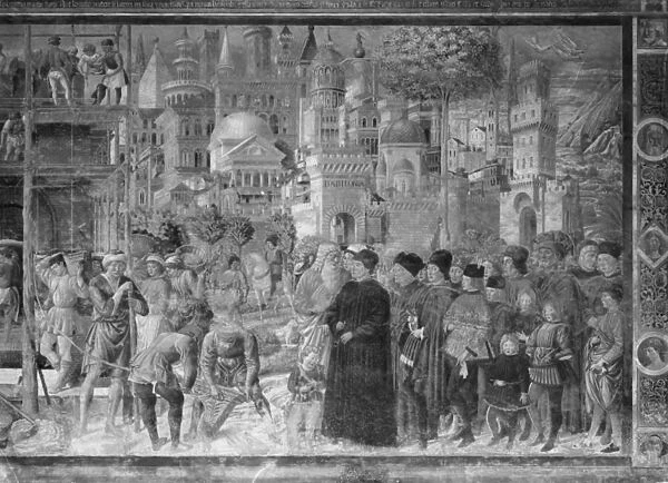 The Tower of Babel, 1468-84 (detail) (fresco) (see also 736755) (b  /  w photo)