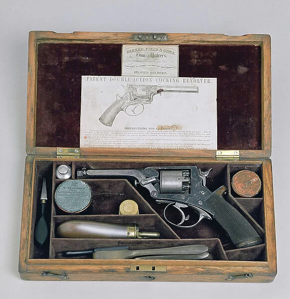 Tranter percussion revolver with case and accessories, 1859