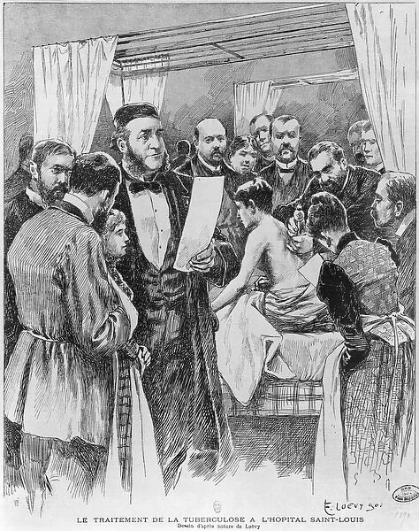 The treatment of tuberculosis at St. Louis hospital, Paris, 1890 (pencil on paper)
