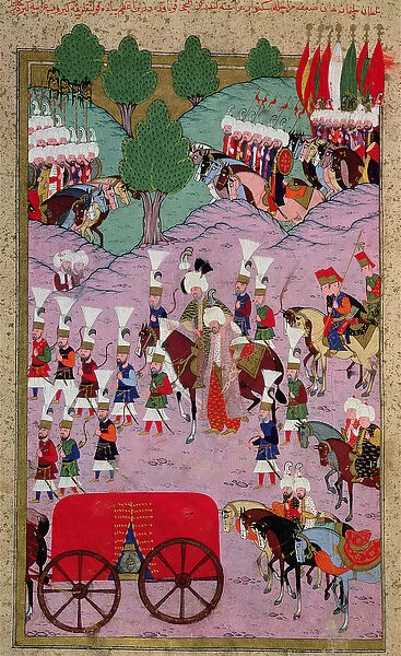 TSM H. 1524 Hunername : The Army of Suleyman the Magnificent (1494-1566) Leave for Europe