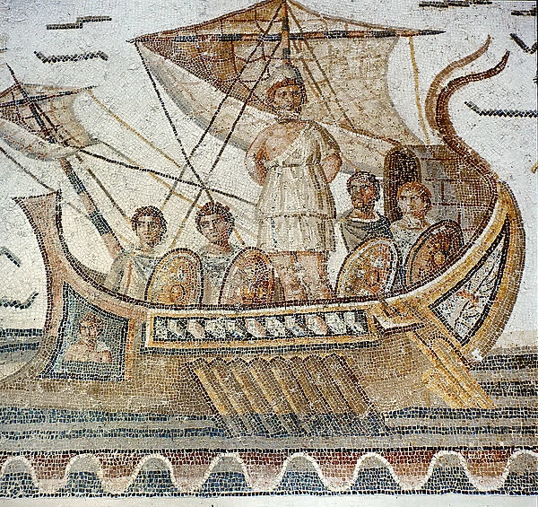 Ulysses and the Sirens, from The Odyssey by Homer (mosaic)
