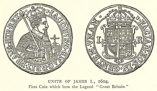 Unite of James I, 1604 (engraving)