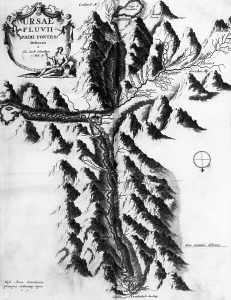 Ursae Fluvii primi fontes delineati, c. 1721 (engraving)