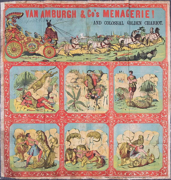 Van Amburgh and Cos Menagerie and Colossal Golden Chariot (colour litho)