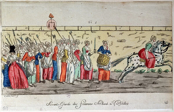 Vanguard of women going to Versailles on October 5, 1789