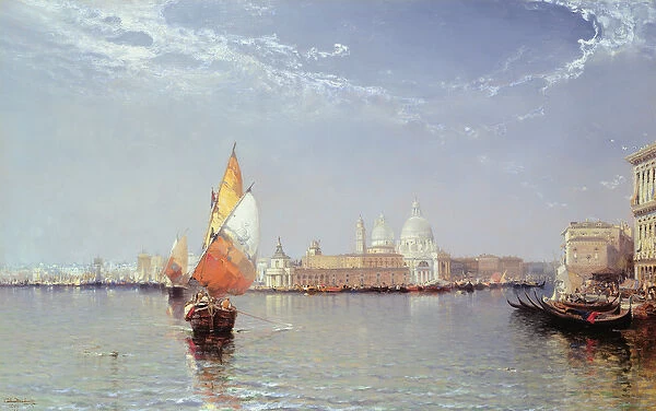 Venetian Canal Scene with the Salute in the distance