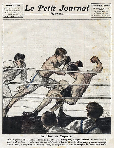 The victory of French boxer Georges Carpentier over Marcel Nilles