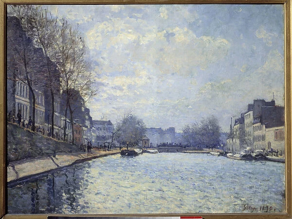 View of the Canal Saint Martin in Paris in 1870. Painting by Alfred Sisley (1839-1899)