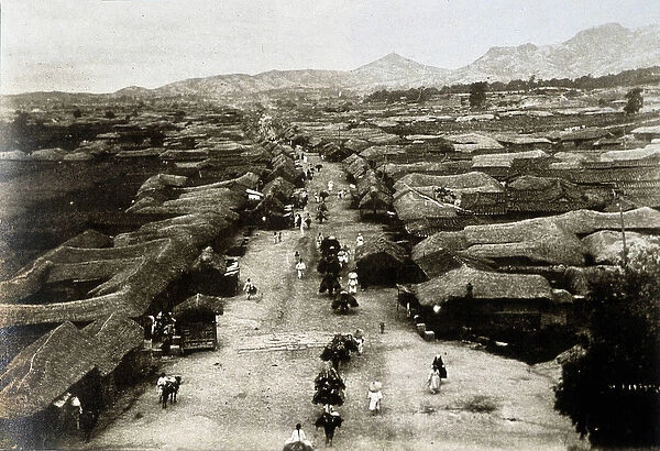 View of Chongro Avenue in Seoul (capital city of Korea) in the 19th century