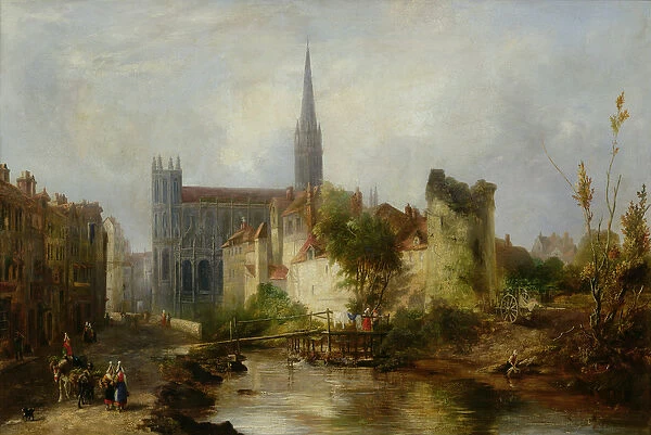 View of the Church of St. Peter, Caen, 1841 (oil on canvas)