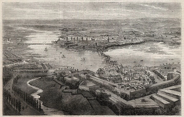 View of the city of Mantua (Mantova, Mantua) in the 19th century
