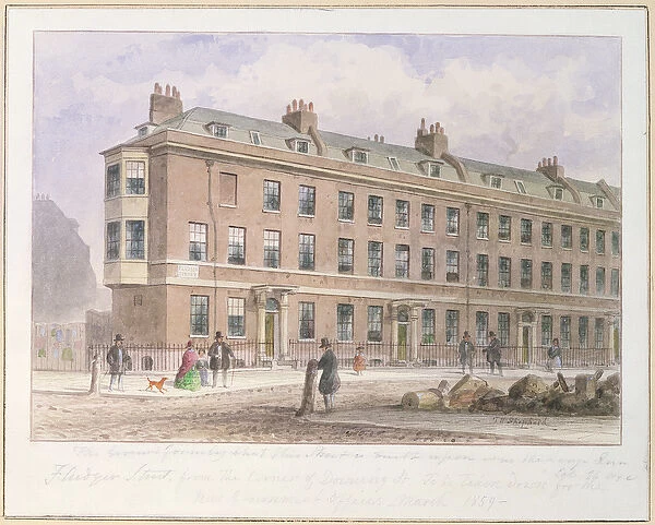 View of Fludyer Street looking towards Parliament Street, 1859 (w  /  c on paper)