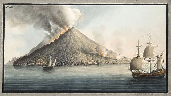 View of the island of Stromboli taken by Monsieur Fabris, Plate XXXVII