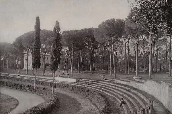 Villa Borghese, Rome, Portion of the Amphitheatre (b  /  w photo)