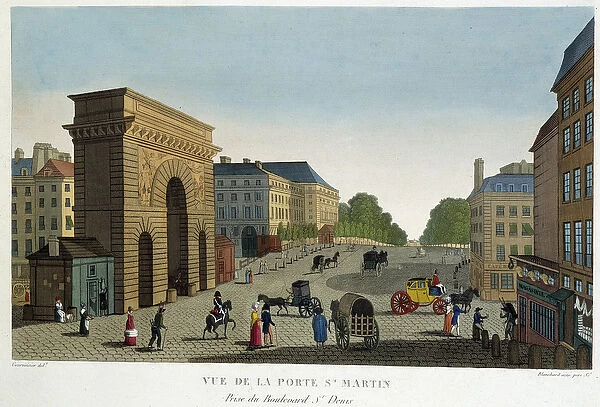 Vue de la Porte St Martin - in 'Vues de Paris'by Courvoisier