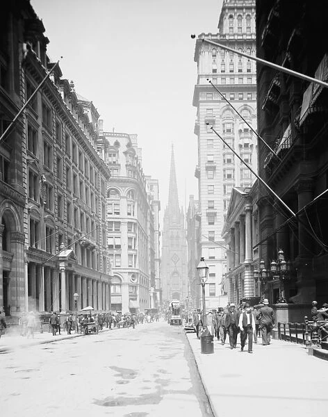 Wall St. and Trinity Church, New York, N. Y. 1903 (b  /  w photo)