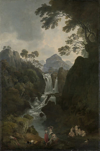 A Waterfall with Bathers, c. 1800-17 (oil on canvas)