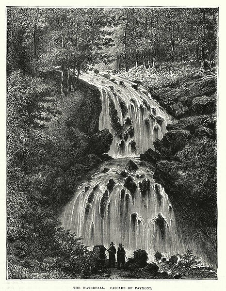 The waterfall, Cascade of Faymont (engraving)