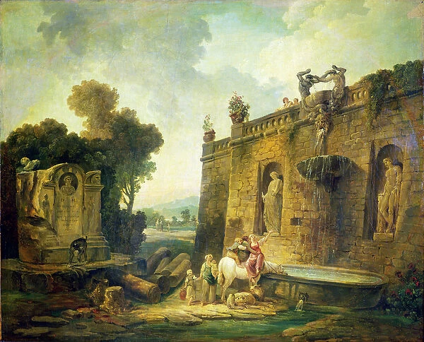 The Watering Place (oil on canvas)