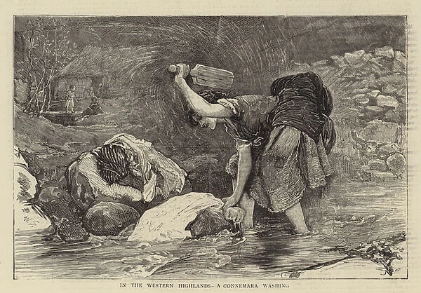In the Western Highlands, a Connemara washing (engraving)