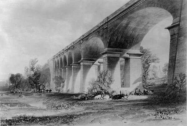 Wharncliffe Viaduct, c. 1840s (litho)