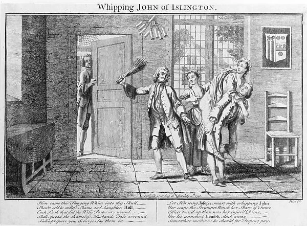 Whipping John of Islington, 1748 (engraving)