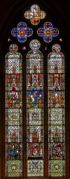 Window w27 depicting New Testament scenes (stained glass)