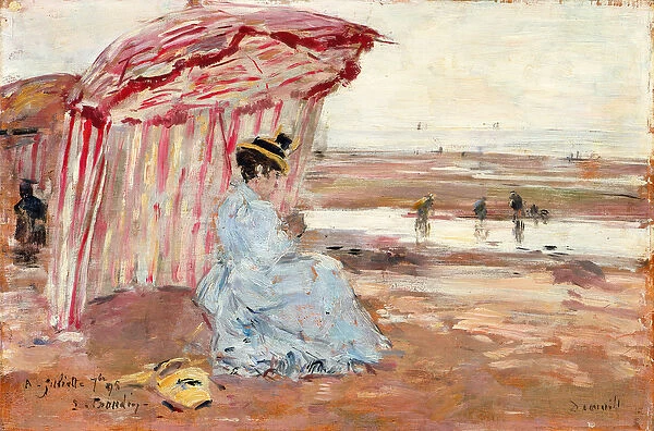 Woman Under Beach Umbrella, 1895 (oil on panel)