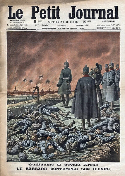 World War I, German Emperor William II (1859-1941) gazing upon the city of Arras