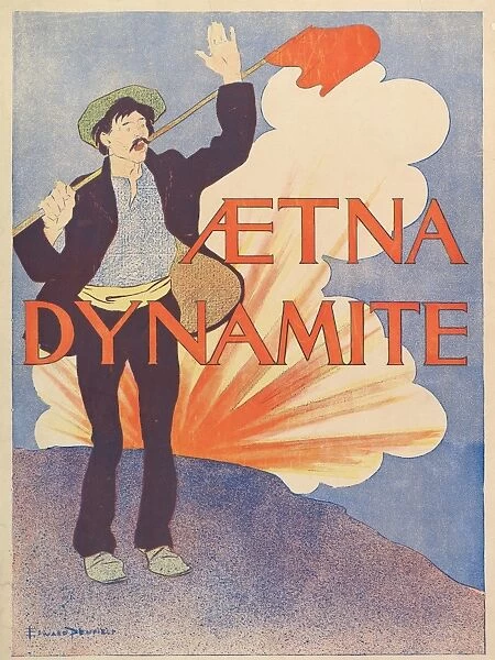 Aetna Dynamite 1895 Lithograph Sheet 18 13  /  16